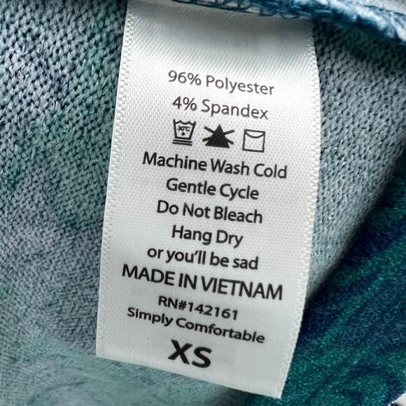 LulaRoe (XS) Sarah Blue Green Floral Terry Duster Cardigan Sweater w Pockets NWT - Picture 6 of 7